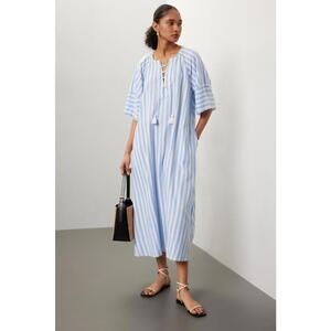 Vanessa Bruno Blue Striped Brooklyn Dress Size S with Small Hole